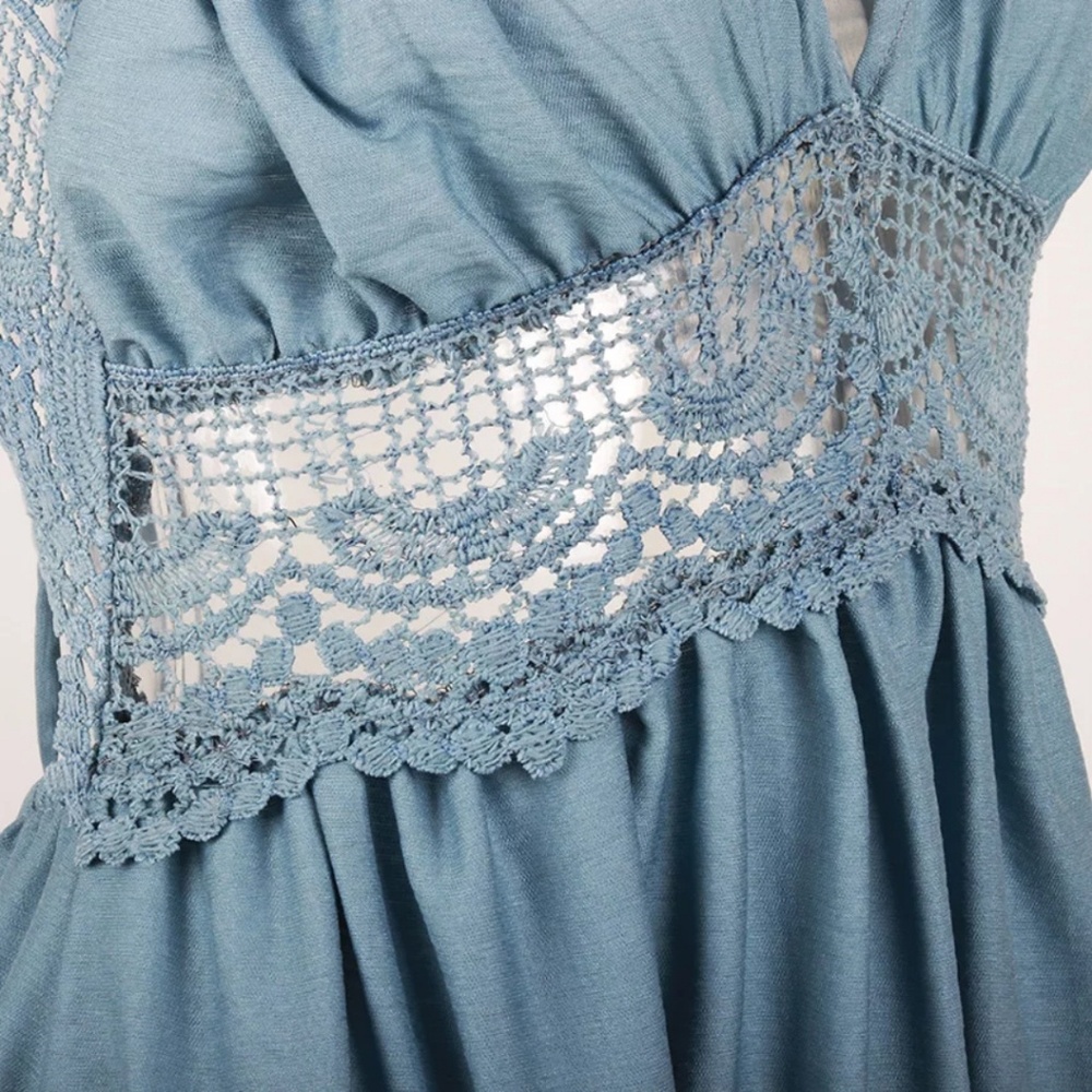💮Blue Lace Boho Dress - Picture 7 of 8